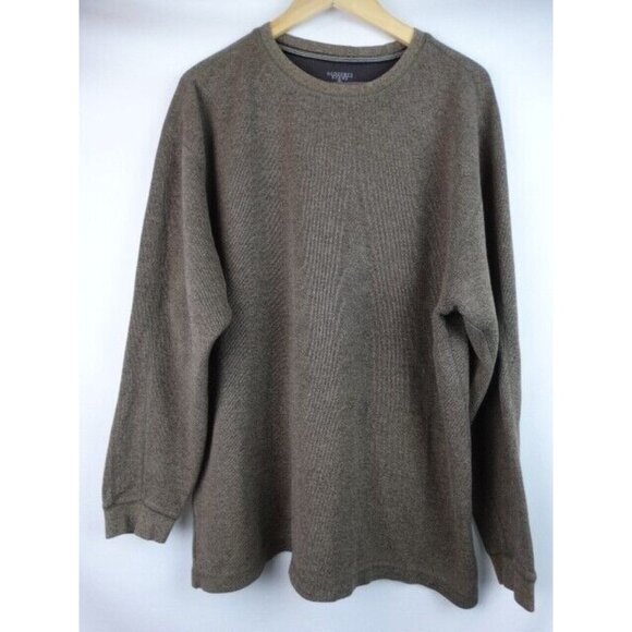 Geoffrey Beene Men's Shirt XL Brown Heavy Ribbed Long Sleeve Top - Picture 1 of 8